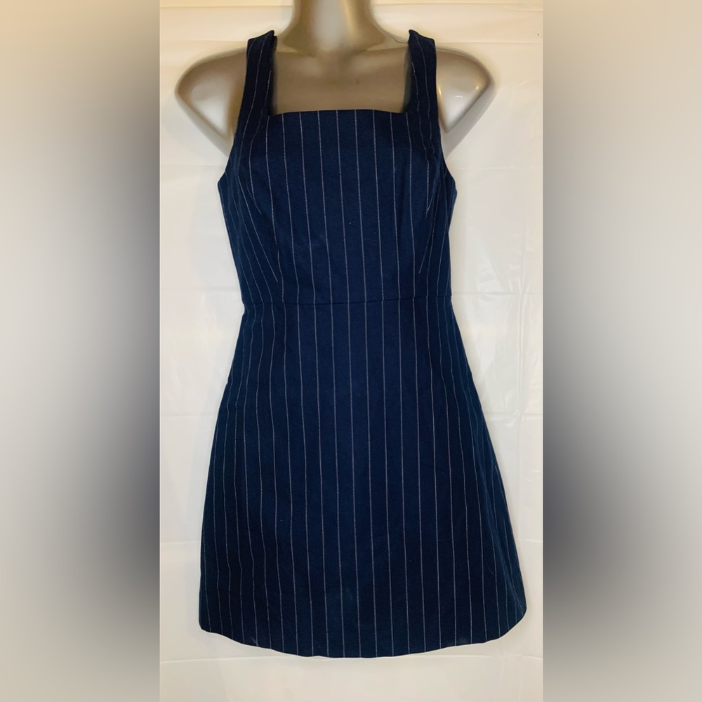 Favorite Daughter Navy Pinstripe Dress